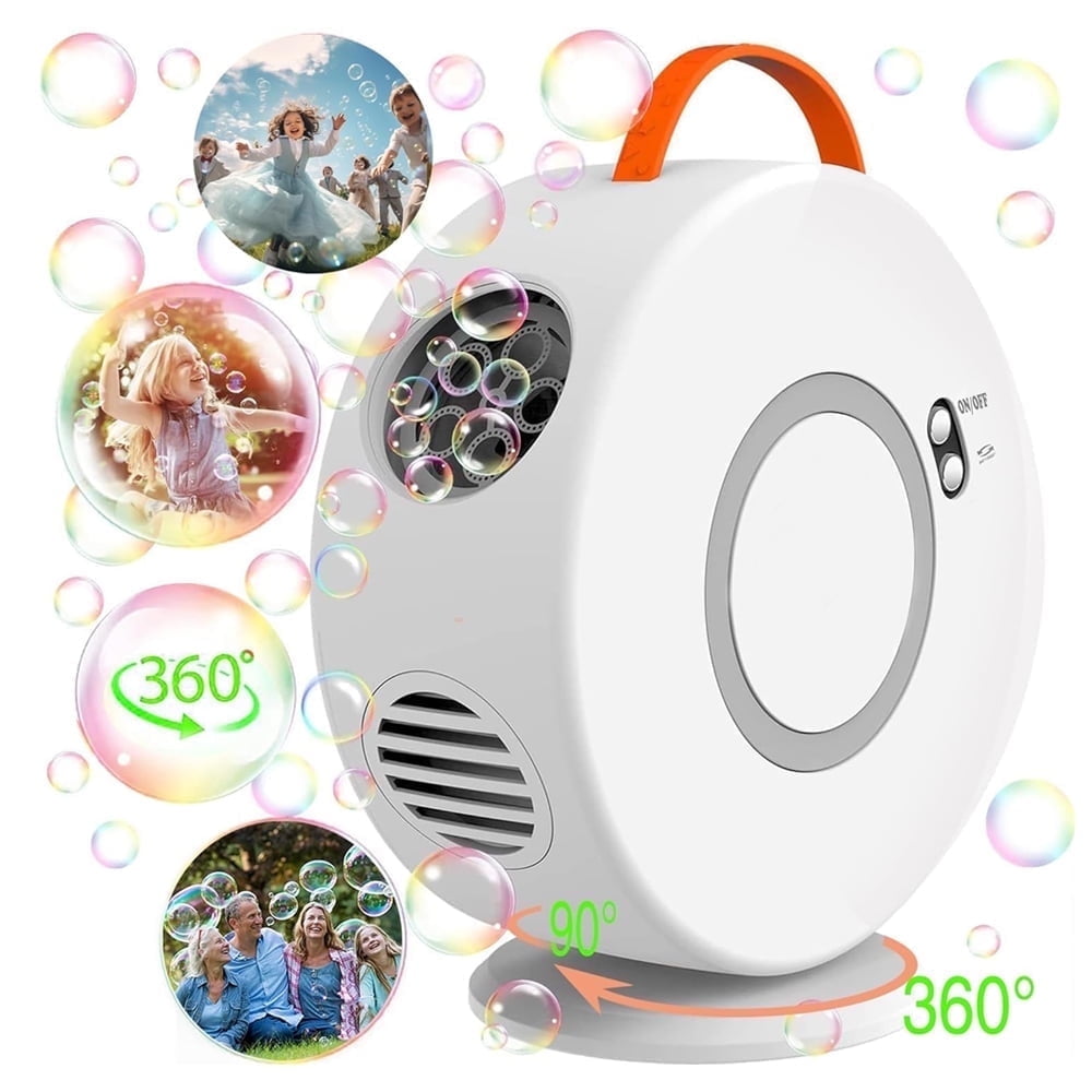 Bubble Machine for Kids Automatic Bubble Blower Rechargeable Auto Rotatable Portable Bubble Maker Electric Bubbles Toy Electric Bubbles Toy for 3 4 5 Year Old Outdoor Wedding Party Gifts