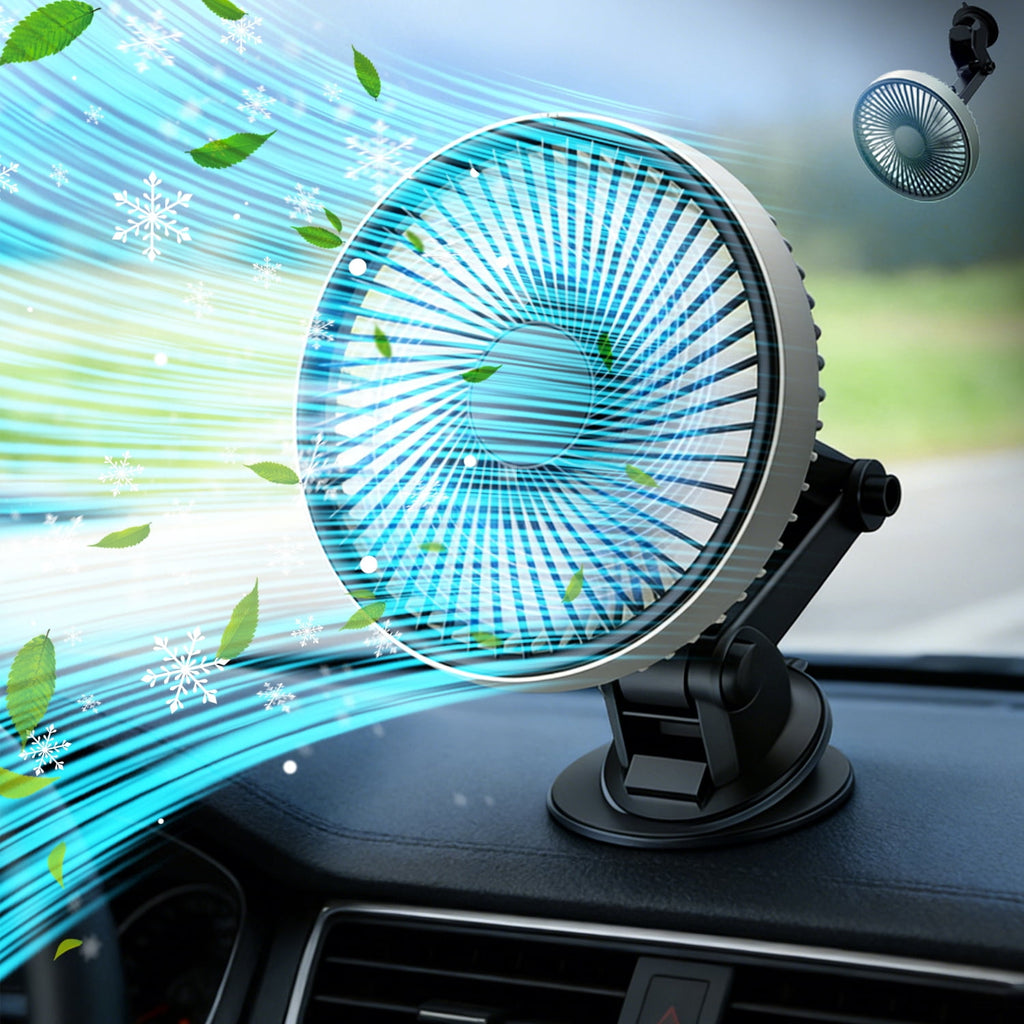 Car Fan Rechargeable Car Fan with 3 Speeds Low Noise Strong Magnetic/Vacuum Suction Cup No Trace Removable Car Suction Cup Fan for Vehicle Truck Suv Car Van Rv Pickup