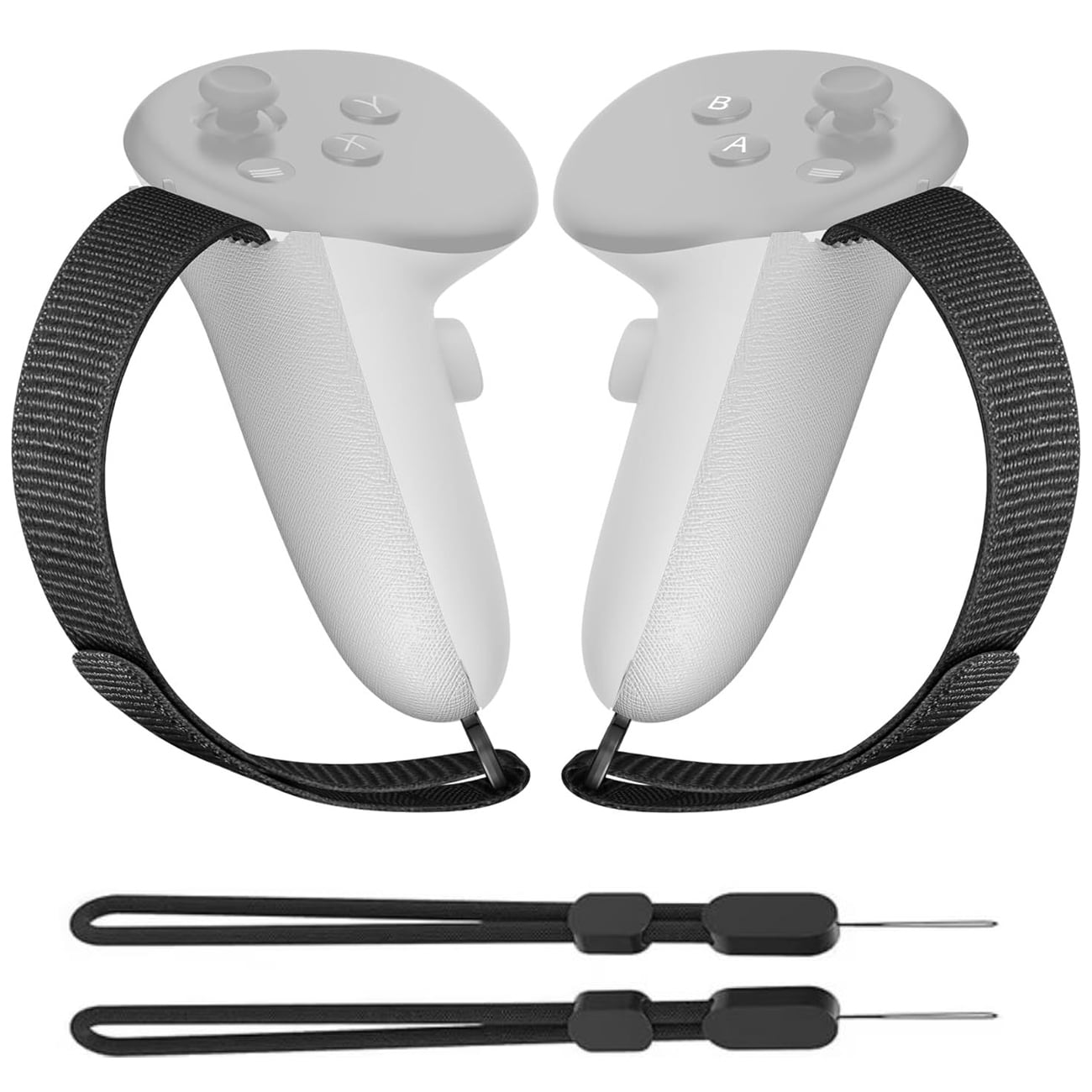 Controller Straps with Adjustable Knuckle Controller Grips Battery Cover Compatible with Meta Quest 3S/Quest 3 Non-Slip Handle Cover Accessories