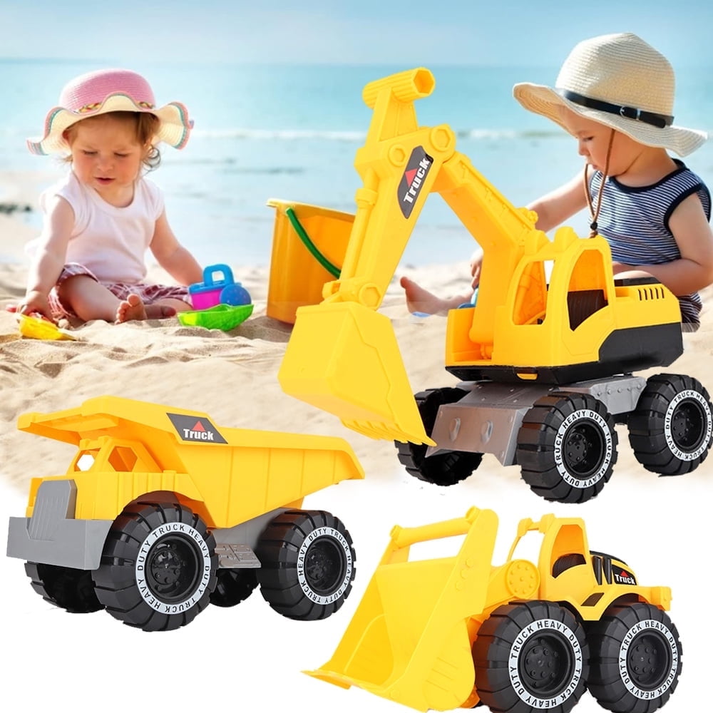 Engineering Construction Vehicle Set 3Pcs construction Play Car Toy Outdoor Sandbox Car Toys for Kids Ages 2 & up Dump Truck Loader Excavator Best Birthday Gifts for Kid