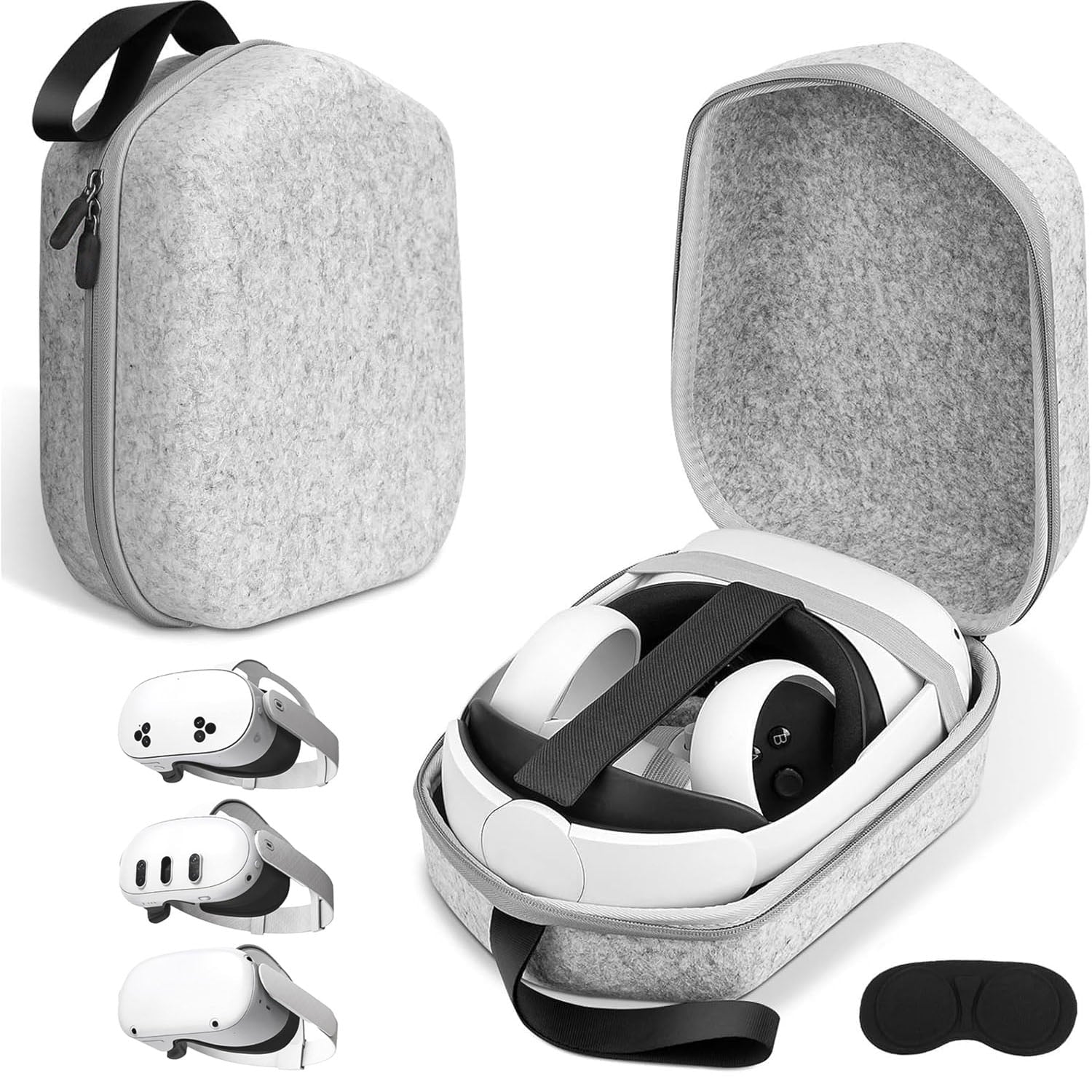 Hard Carrying Case Compatible with Meta Oculus Quest 2/Quest 3/Meta Quest 3S/Elite Version VR Gaming Headset and Touch Controllers Accessories VR Headset Travel Bag for Travel and Home Storage