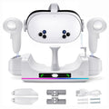 RGB Charging Dock for Oculus Quest 3/3S Charging Stand for Meta Quest 3S Controller and Headset with 2 Rechergeable Batteries Battery Cover