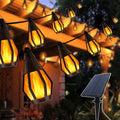 Solar Lights Outdoor String Lights, 42FT Solar String Lights Outdoor Waterproof Warm White with 15 Flickering Flame Light Bulbs, Patio Lights for Garden Backyard Gazebo Party Halloween Decoration
