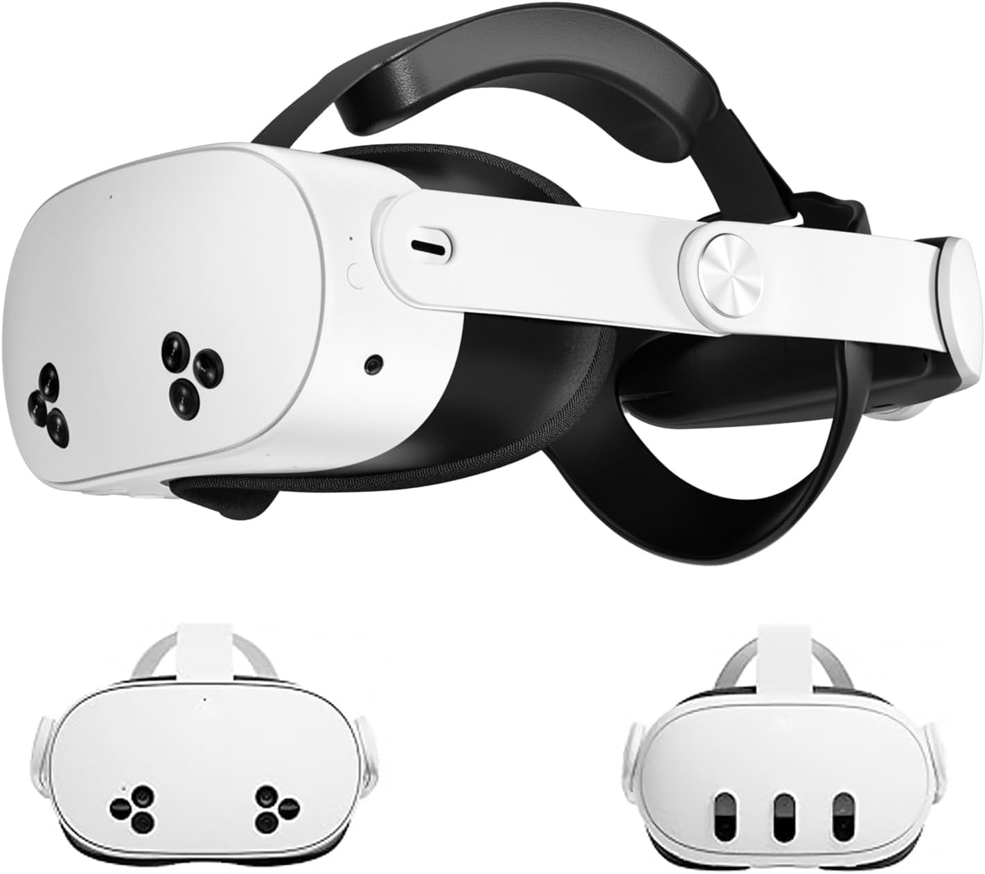 VR Comfort Head Strap Compatible with Meta Quest 3S and Quest 3 Adjustable Elite Strap Reduce Pressure & Balanced Weight Distribution for Oculus Quest 3/3S VR Headset Accessories Wihte