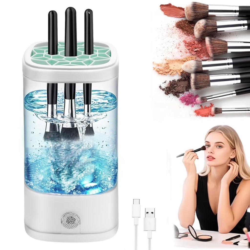 Wiher Makeup Brush Cleaner, Electric Makeup Brush Cleaner Machine with Touch Screen Quiet Design, 8000 RPM Deep Clean & Fast Drying for All Size Brushes and Sponges, Gift for Women and Wife