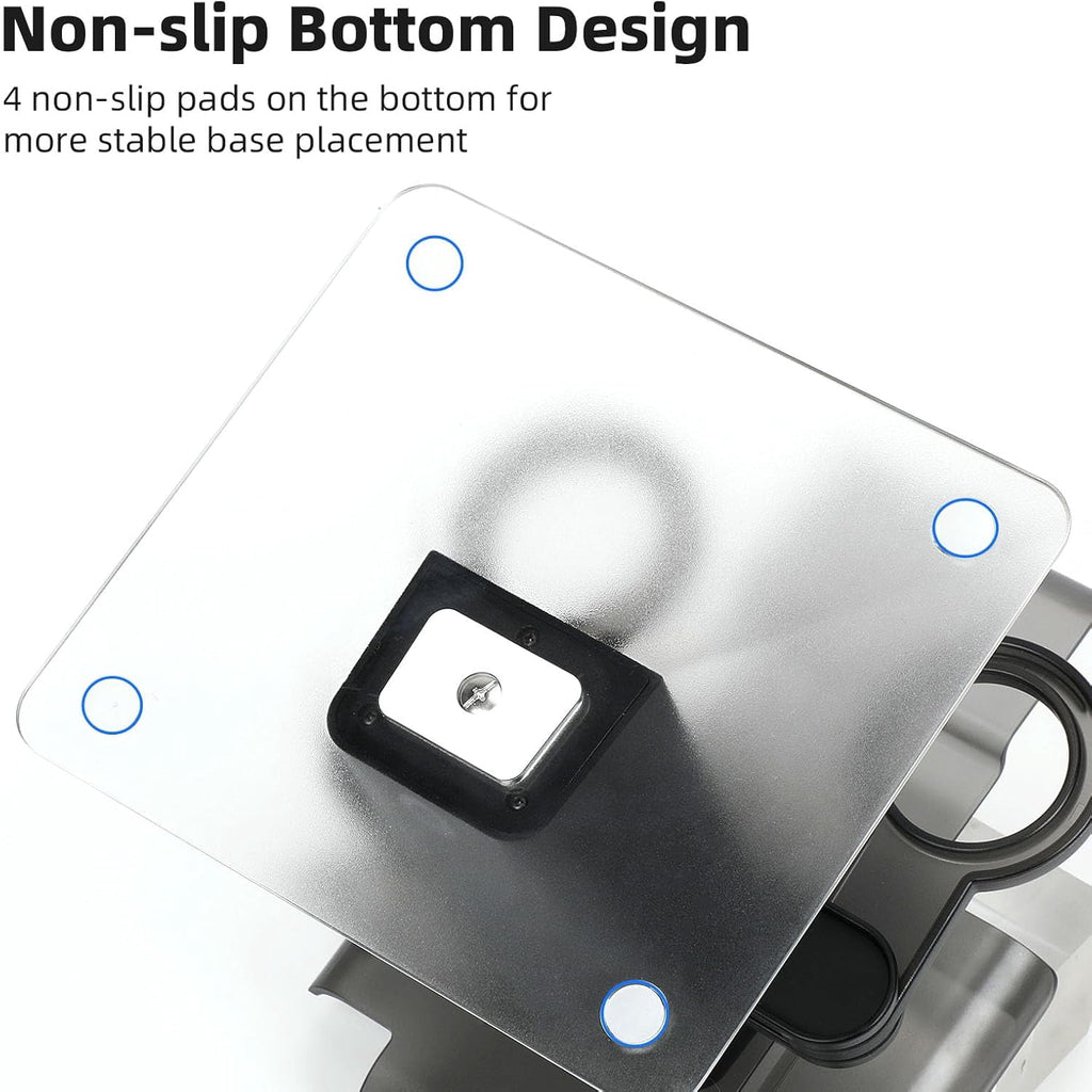 VR Stand Headset Charging Dock for Quest 3S/Quest 3/Quest 2 VR Headset Display Stand and Stable Bracket Storage Base Bottom RGB LED Light