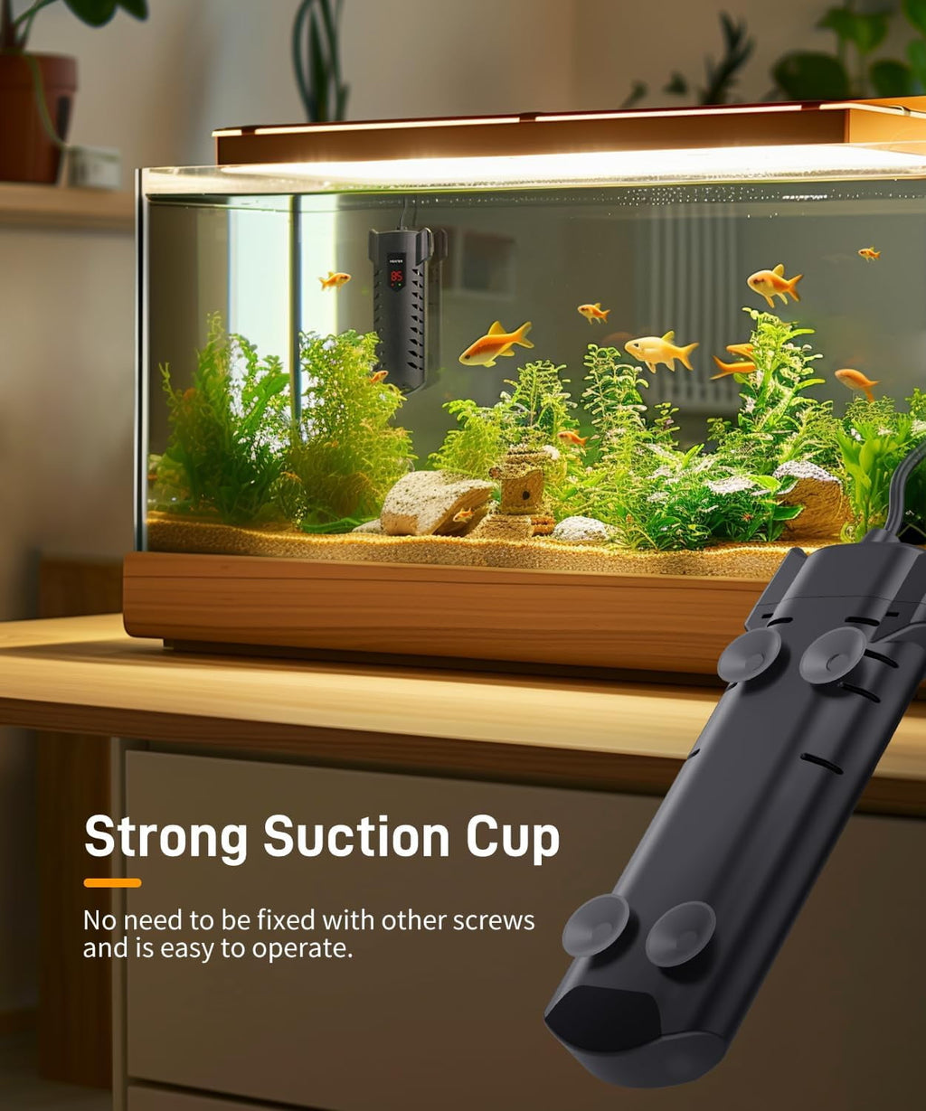 Aquarium Heater Submersible Aquarium Heater Adjustable Constant Temperature Control System Betta Turtle Fish Tank of 78℉ For Betta Fish Turtle Heater Freshwater and Saltwater