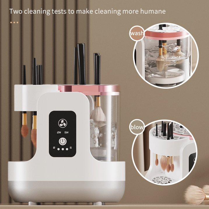 Wiher Electric Makeup Brush Cleaner, Machine With Makeup Brush Dryer-Holder-Portable Automatic USB Cosmetic Brushes Cleaner Tool for All Size Beauty Makeup Brush Set, Contour, Eyeshadow, Blush Brush