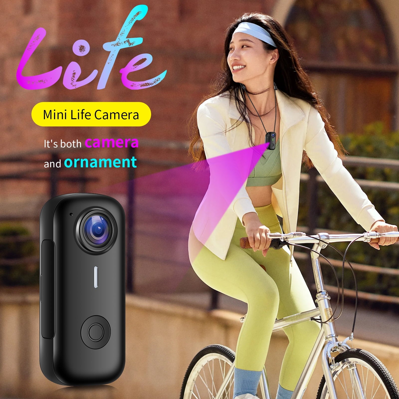 Mini Body Camera Wearable Action Body Cam with Audio & Video- Thumb Hands Free Waterproof Recording Wearable Cameras - for Work Travel Pet Walk Swim(Black)
