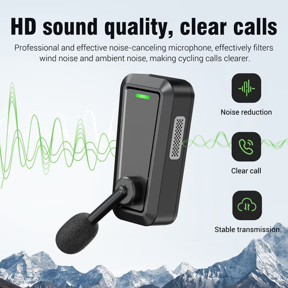 Bike Bluetooth Headset, 2 Way Helmet Intercom Communication System, Wireless Noise Cancellation Intercom, Music Sharing, 500m Intercom, IPX5 Waterproof