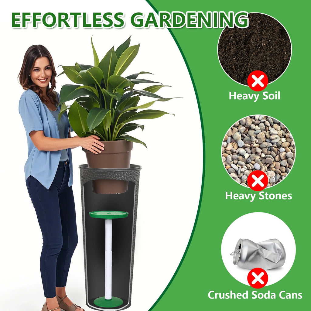 2 Pack Plant Risers for Inside Pots 21-34 Adjustable Height Plant Risers with Drainage Holes Rise Planter Filler Risers for Tall Flower Pots and Large Plant Pots 6 8 10 Base or Top