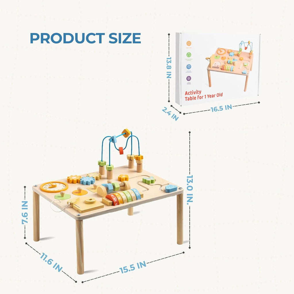 Montessori Activity Table Activity Table for Baby with Shape Sorter Math Game Baby Sensory Toy Learning Toys Standing toys for 1+ year old Kids First Birthday Gift