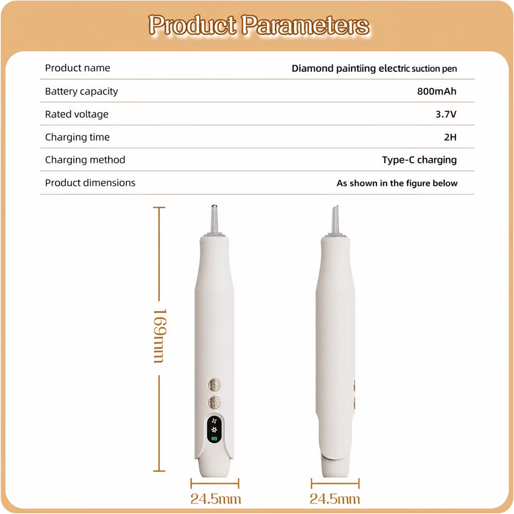 Wiher Diamond Art Pens, Electric Vacuum Diamond Painting Pen no Wax Needed, Dual-Speed Adjustment, Diamond Art Accessory for DIY Diamond Painting, Gift for Diamond Art Fan, White