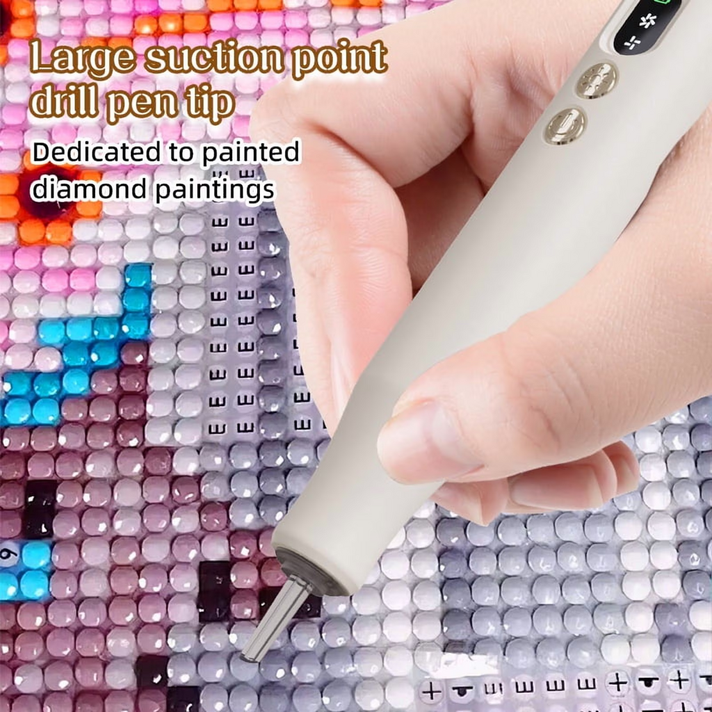 Wiher Diamond Art Pens, Electric Vacuum Diamond Painting Pen no Wax Needed, Dual-Speed Adjustment, Diamond Art Accessory for DIY Diamond Painting, Gift for Diamond Art Fan, White