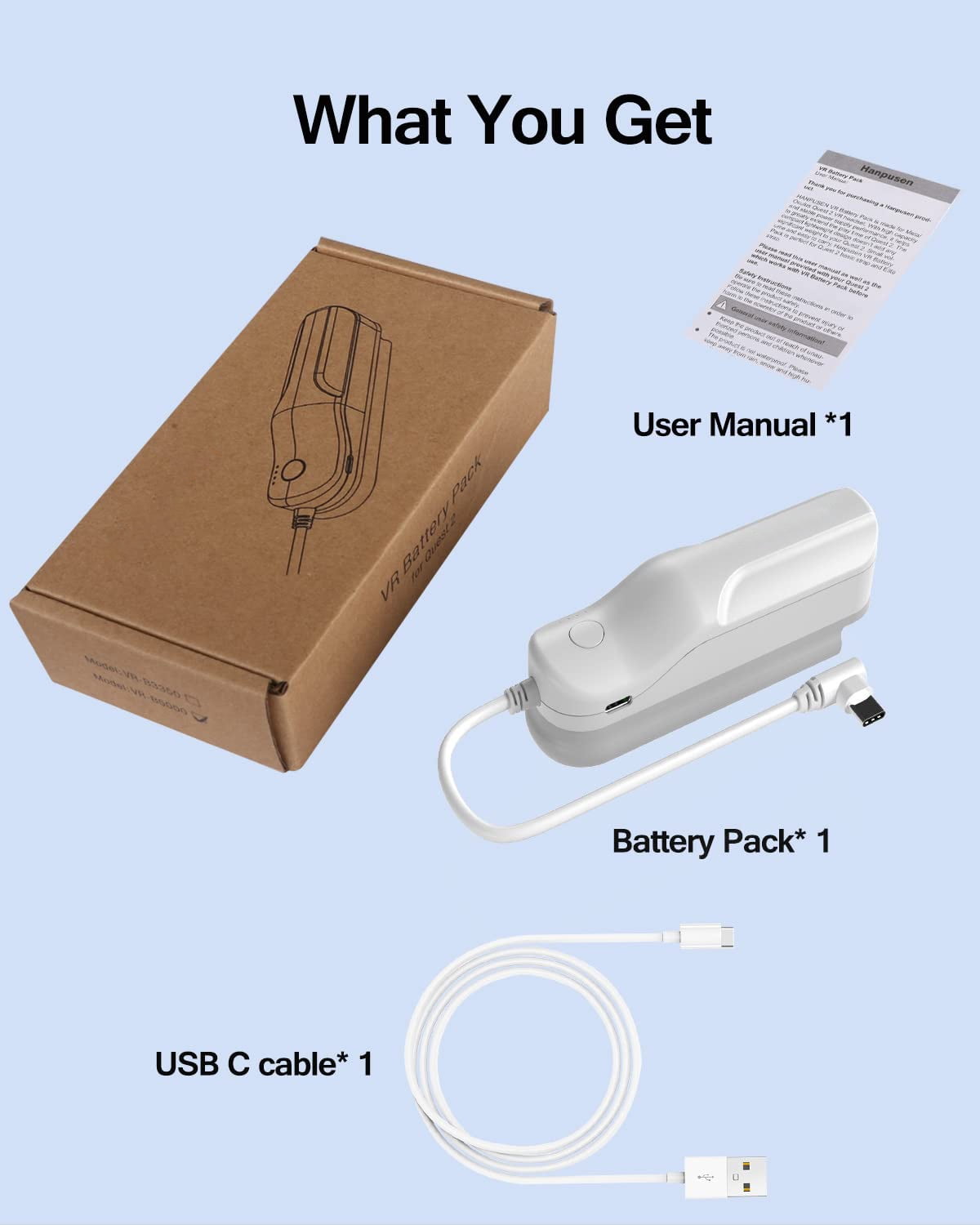 Battery Pack for Oculus Quest 2 5000mAh Portable Charger for Meta Oculus Quest 2 Accessories Compatible with Quest 2 Oculus Original Strap and Elite Strap Extended VR 2-4H Playtime